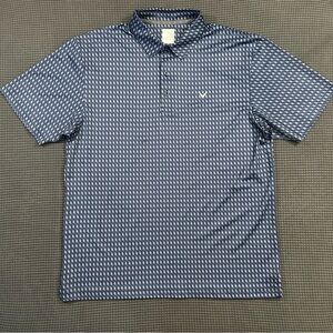 Callaway Opti Dri Golf Polo Shirt Blue Geometric Pattern Mens Large